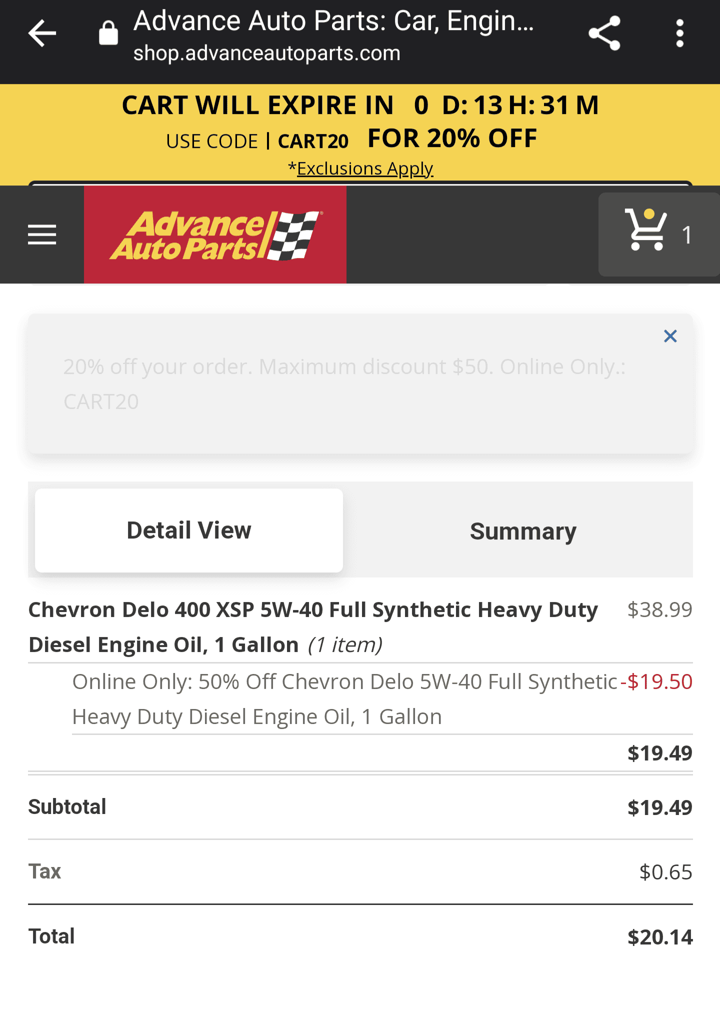 Jeep Gladiator Chevron 5w-40 sale Screenshot_20220503-102721