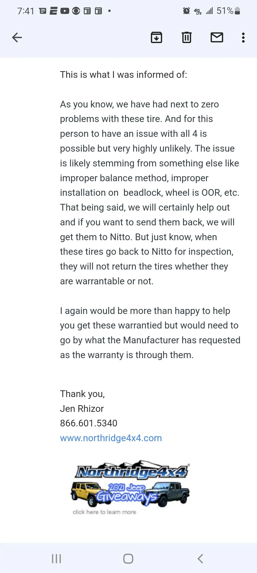 Jeep Gladiator Moved up to 37s, now have vibration? Screenshot_20220503-194136_Gmail