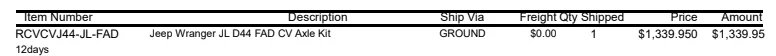 Jeep Gladiator RCV axle shafts w/ FAD - Dana 44 - brand new, $1300 Screen Shot 2022-05-04 at 6.55.28 AM