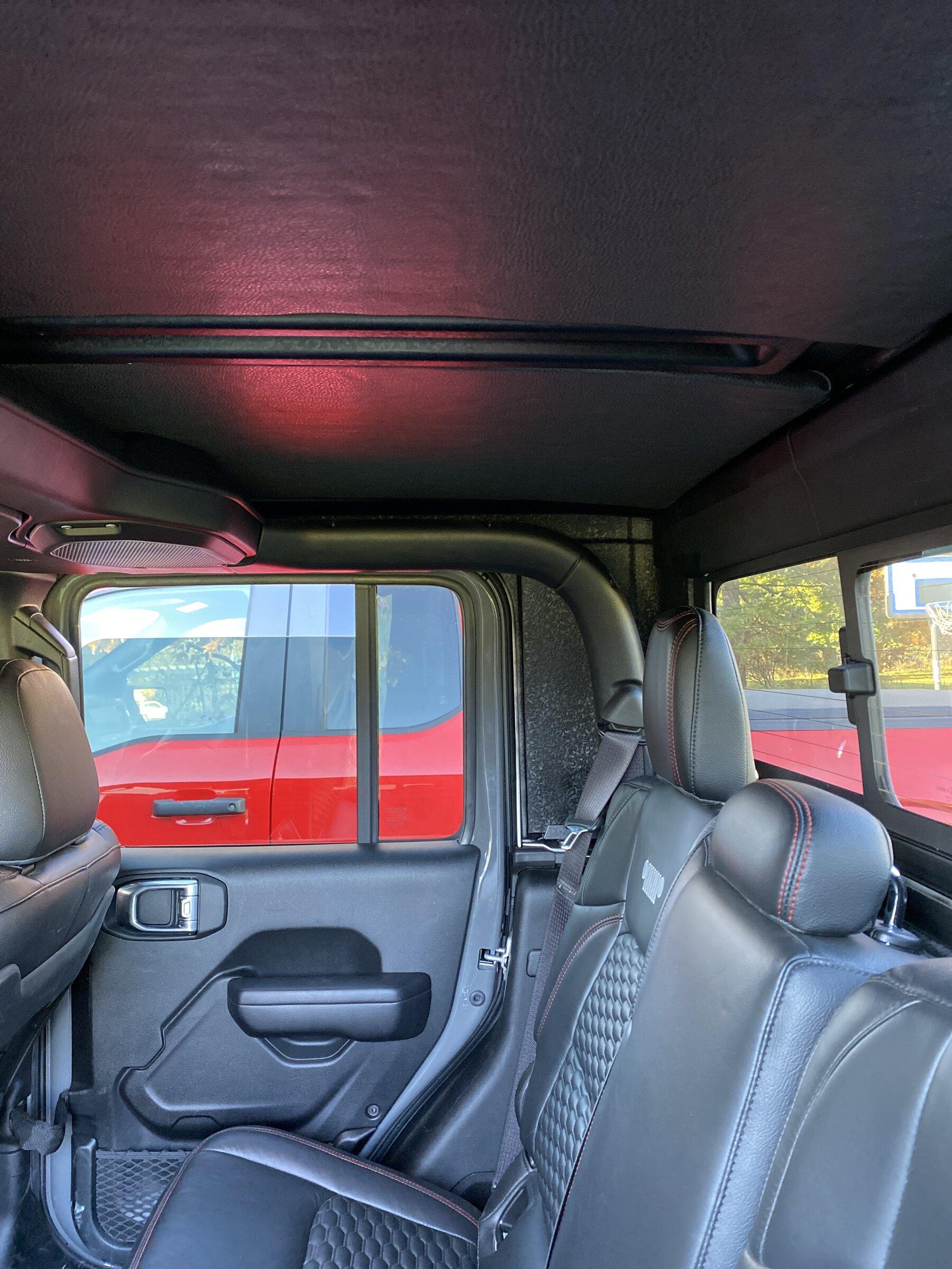 Jeep Gladiator Katzkin interior, painted top, and custom headliners C1302A0E-6C10-44B8-A6A1-27BFFC85E9EB