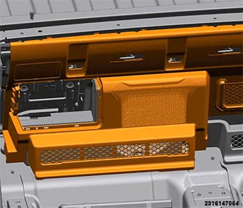 Jeep Gladiator Possible under rear seat vents Rear Cab Trim Panel Lower Storage Bin with Subwoofer