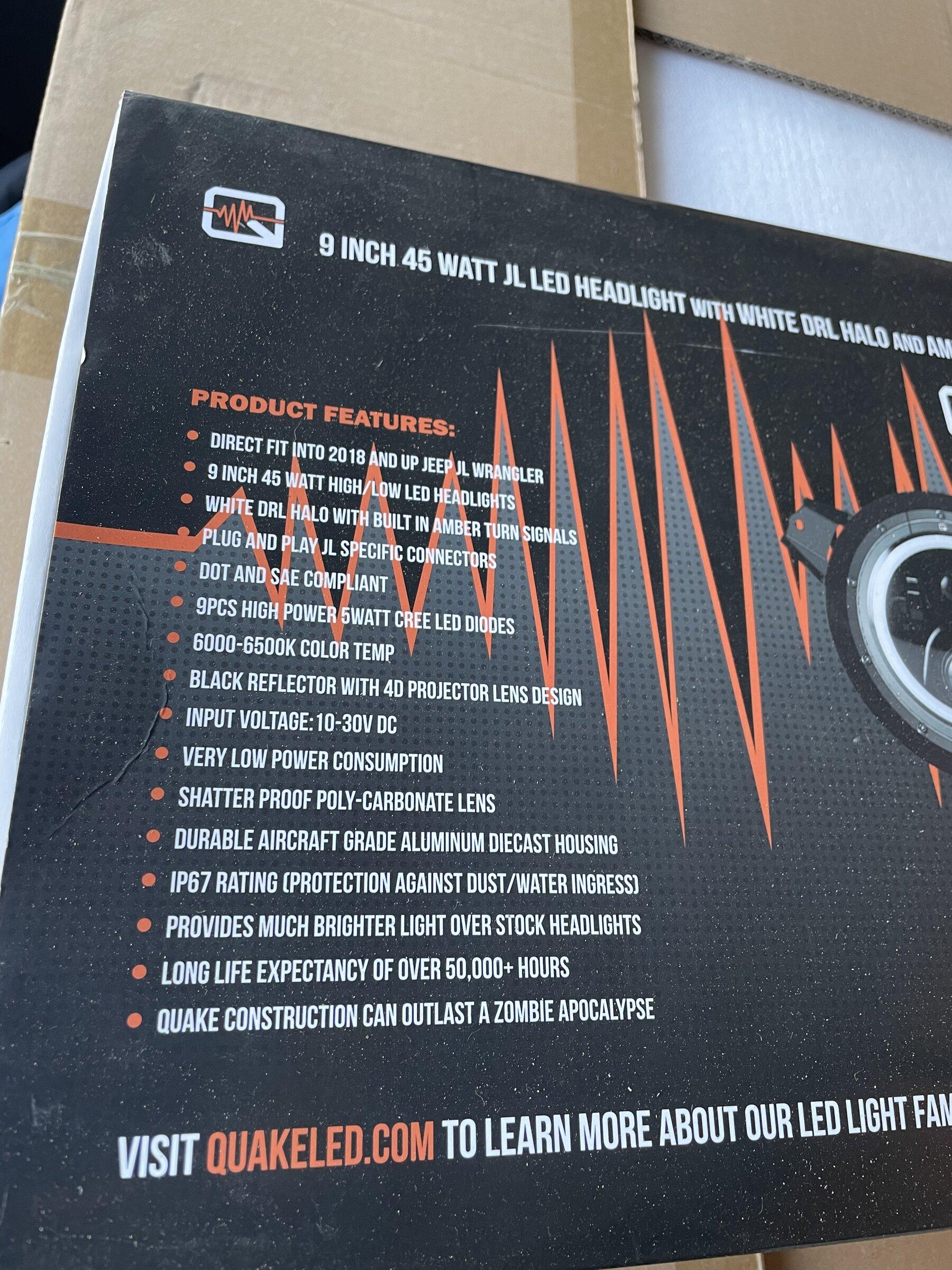 Jeep Gladiator Quake LED headlights $300 B5B7D294-5203-4E20-A8A7-72E38F5F6F9F
