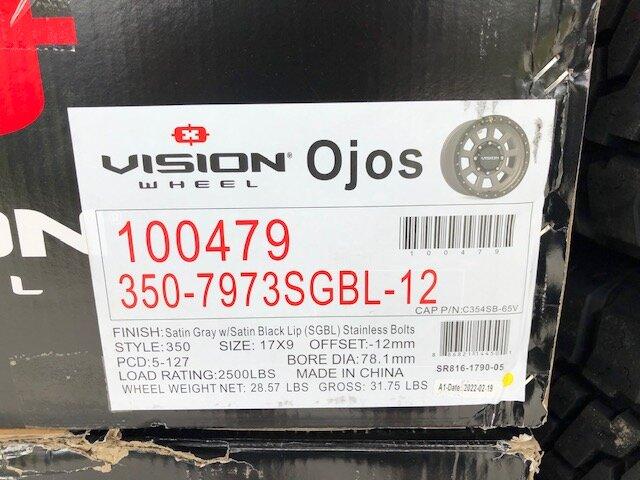 Jeep Gladiator VISION Ojos Wheels, Style 350 $800 IMG_0373