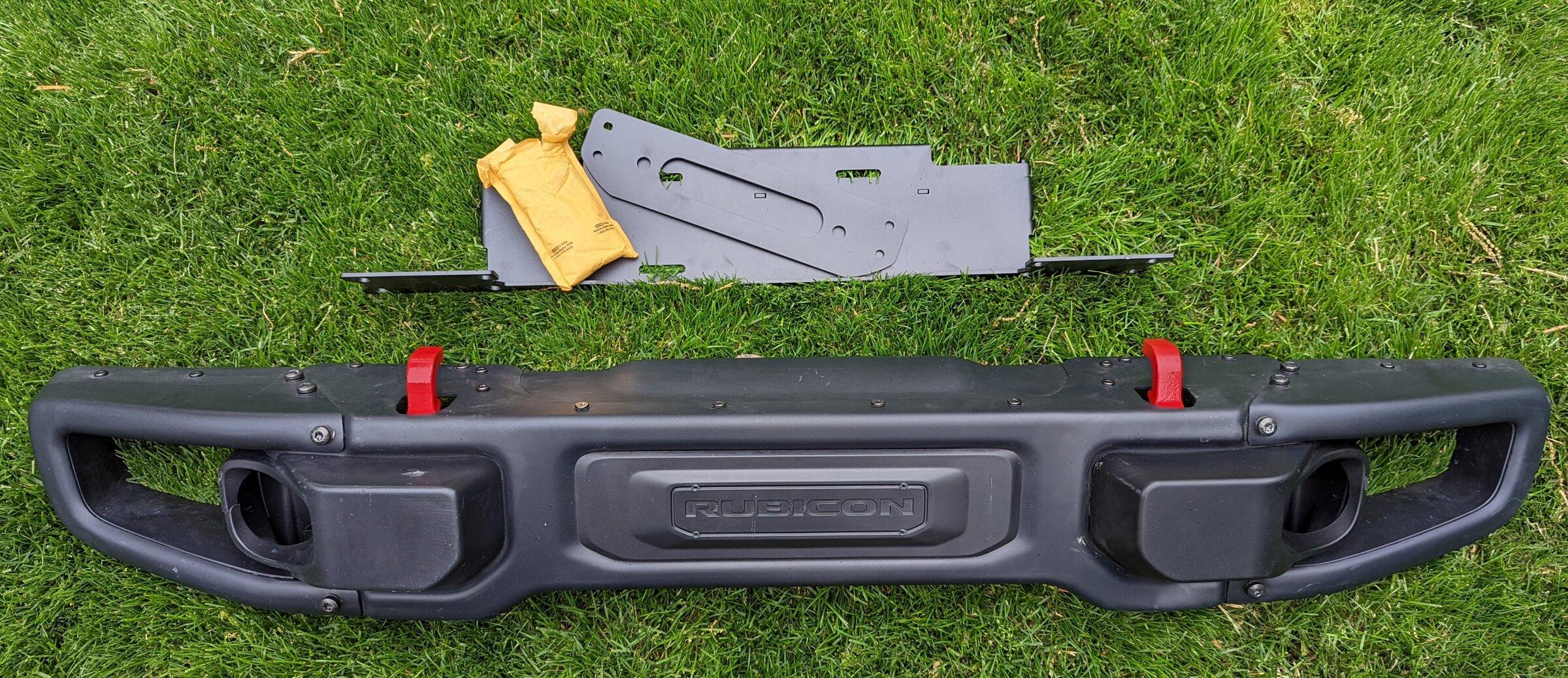 Jeep Gladiator Three piece Mopar steel bumper and winch plate PXL_20220518_124402545