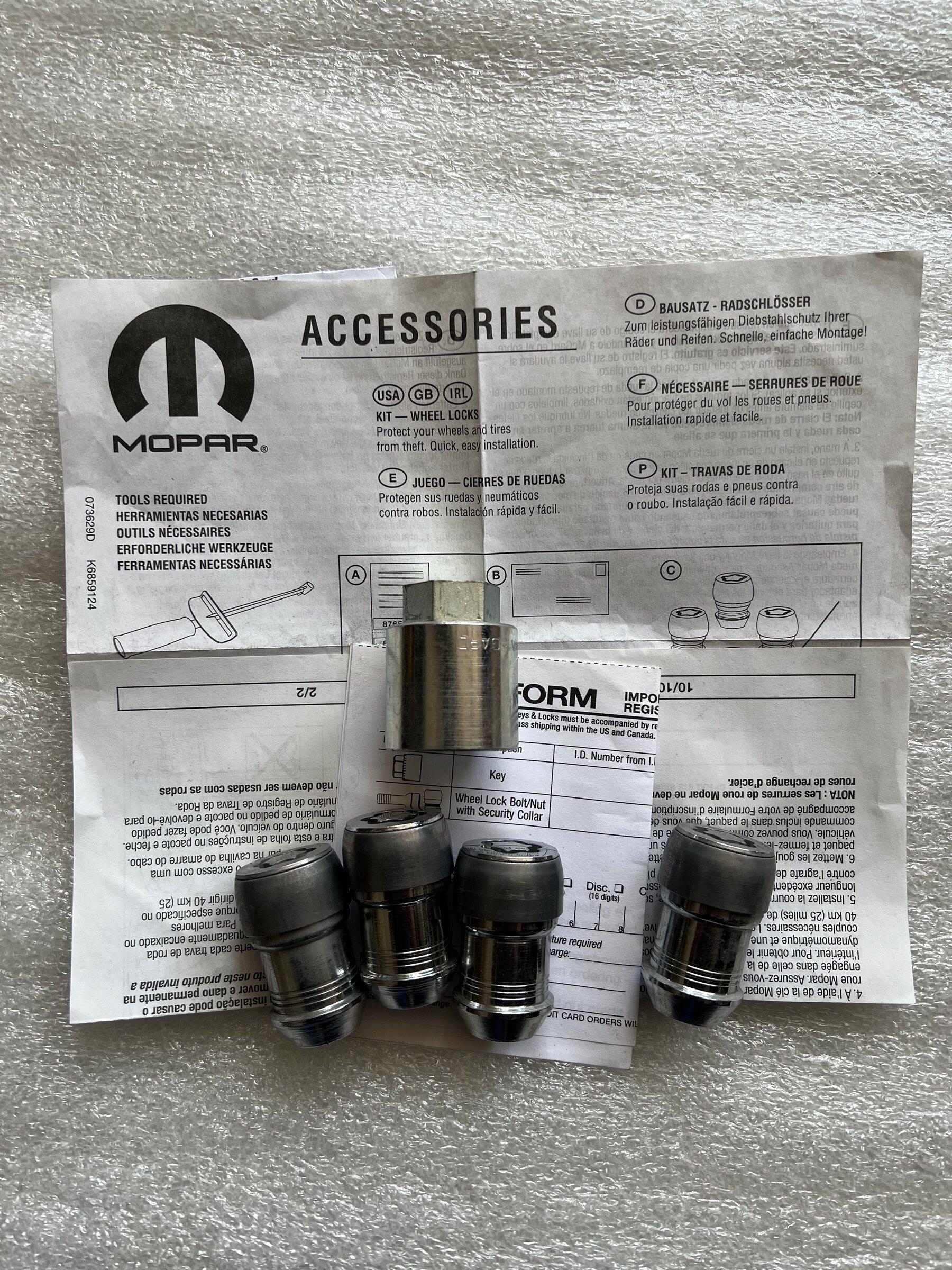 Jeep Gladiator Mopar wheel locks for sale in Magnolia TX 77355 *ONE SET LEFT* IMG_3681.JPG