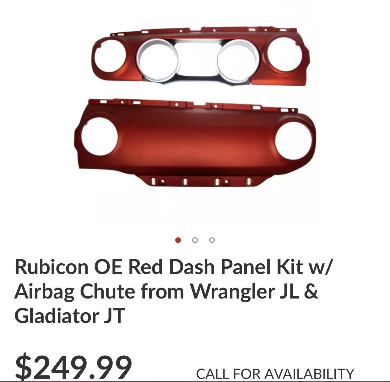 Jeep Gladiator Rubicon OE Red Dash Panel Kit w/ Airbag Chute; Wrangler JL & Gladiator E0256C35-57AE-4D8E-A4C1-AFD3E81E1B0D