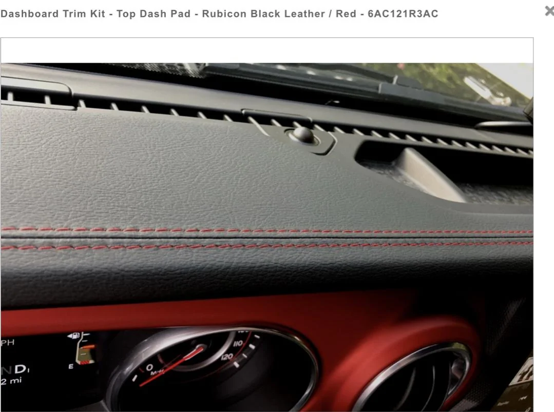 Jeep Gladiator Dashboard Trim Kit - Top Dash Pad - Rubicon Black Leather / Red 974B6F33-952C-41C6-B886-5CB62A82FC2F