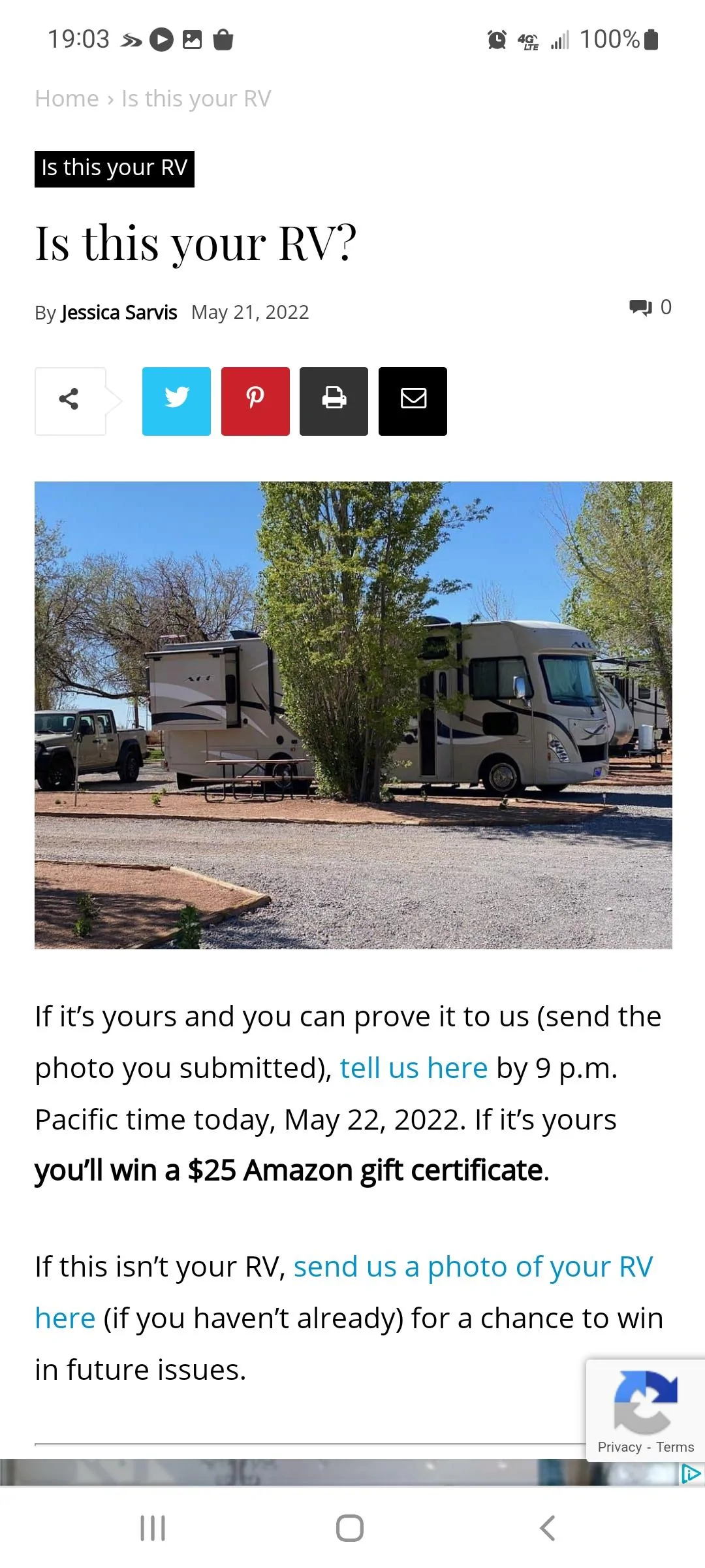 Jeep Gladiator I just seen a post on different website of a RV and JT doing a give away if the photo is of your RV. Screenshot_20220523-190325_Chrom
