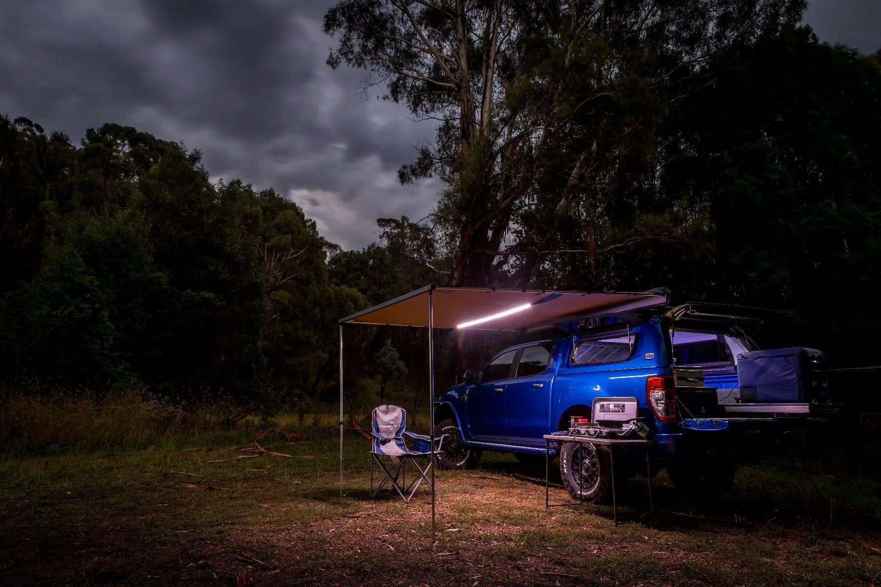 Jeep Gladiator ARB TOURING AWNING with LIGHT and AWNING ROOM with FLOOR 2000mm (6.5ft) X 2500mm (8.2ft) awning_light_1