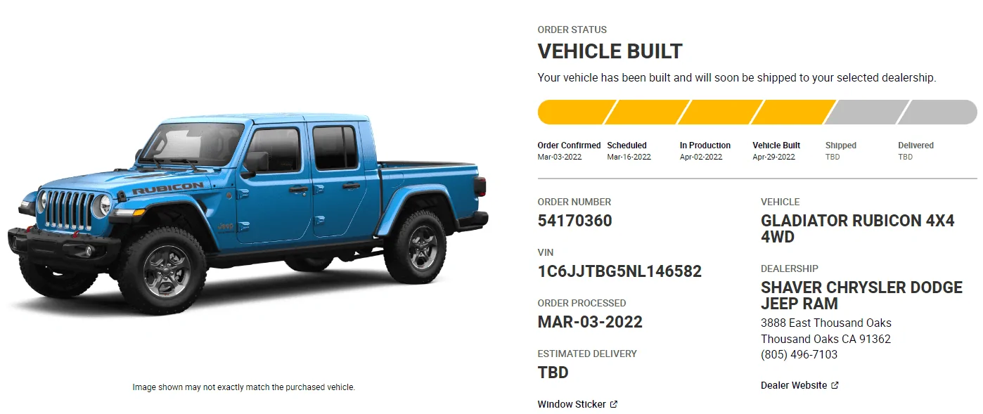 Jeep Gladiator Just Ordered? Check in HERE! Jeep Order Status 2022-05-31