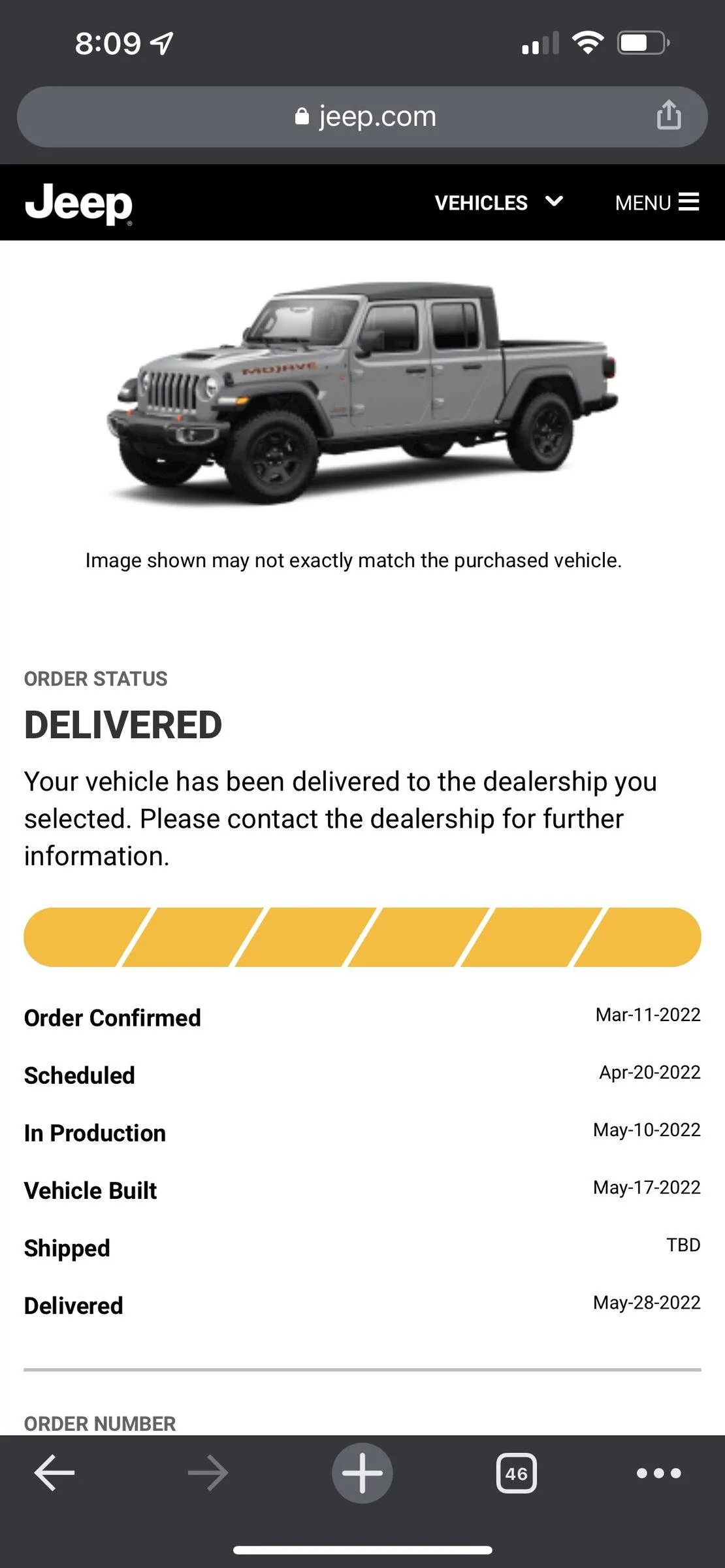 Jeep Gladiator The new Jeep order tracking site is up and running! C748D399-6A31-4A82-9732-3C02890EABBC