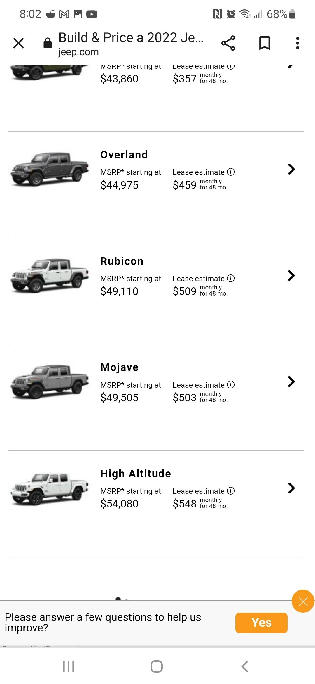 Jeep Gladiator Do you regret NOT buying a Mojave? Screenshot_20220602-200238_Chrom