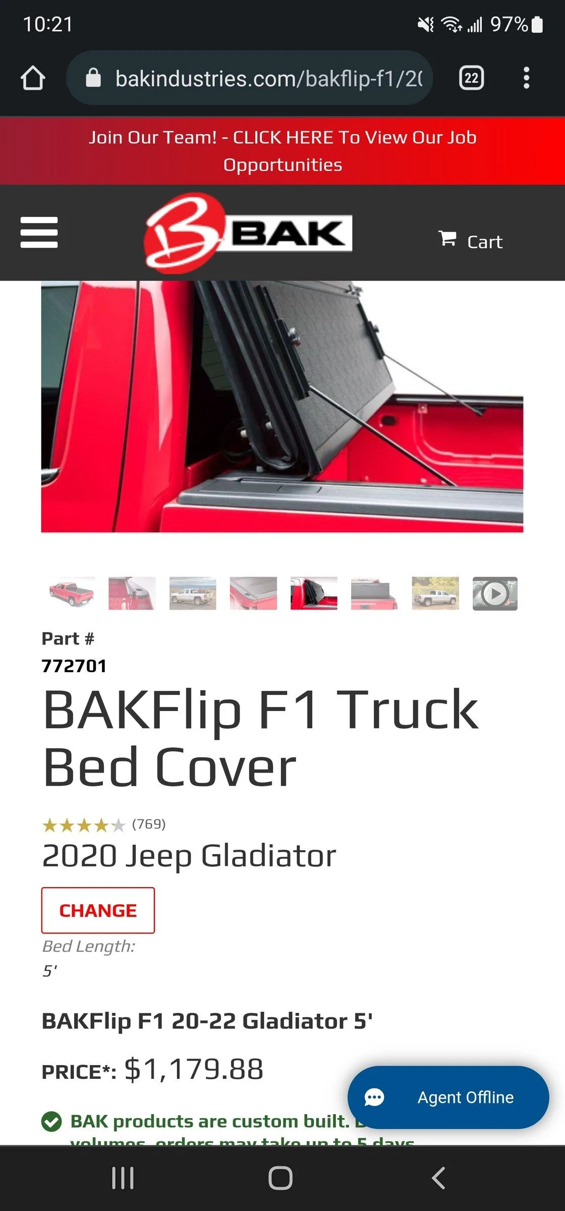 Jeep Gladiator Bakflip F1 tonneau cover Screenshot_20220528-102144_Chrom