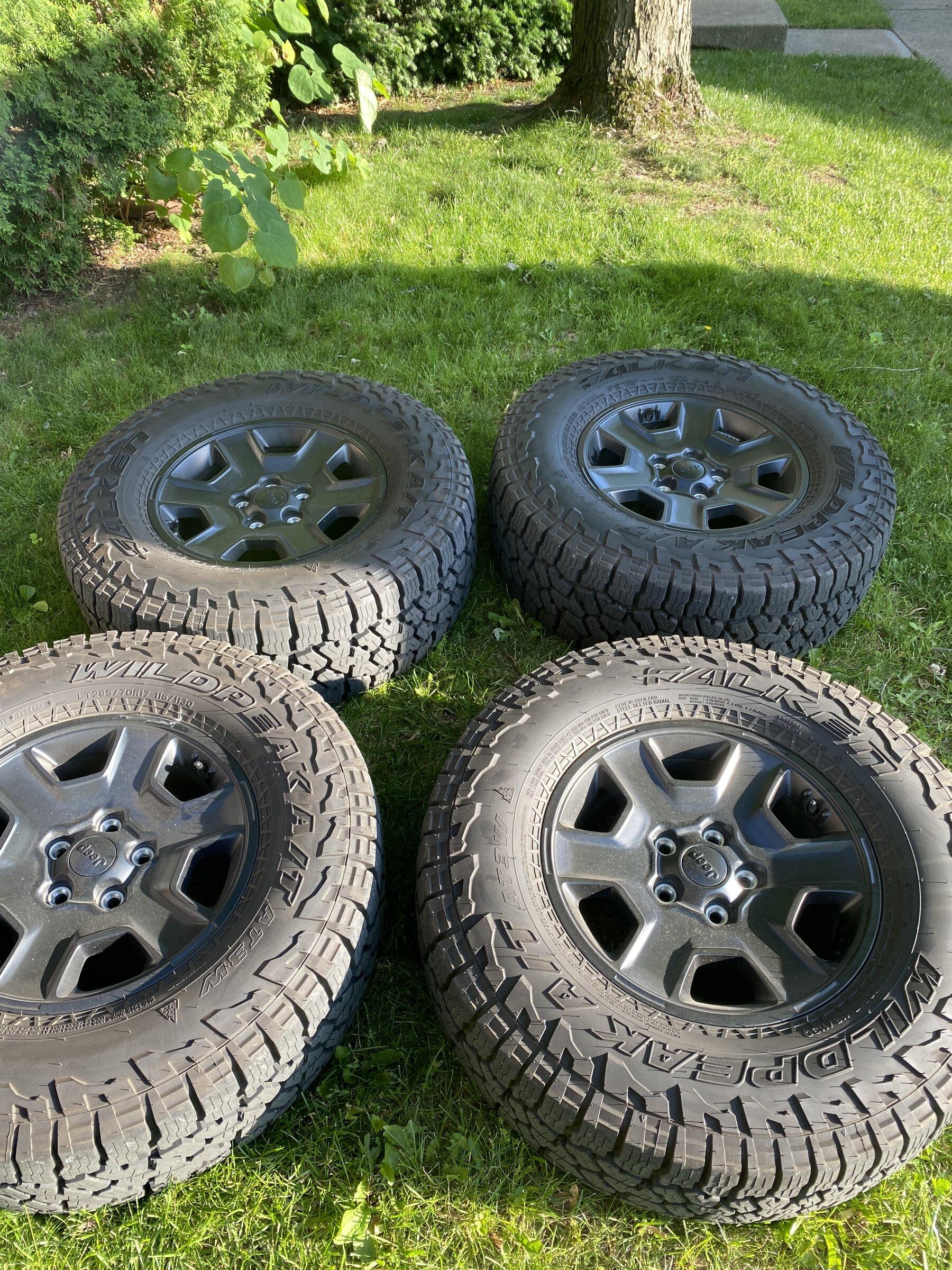 Jeep Gladiator Selling stock Mojave tires and wheels with TMPS senors.  Only 6000 miles on them.  $950 55D4B980-3397-46D1-A1E0-404B02E52B48