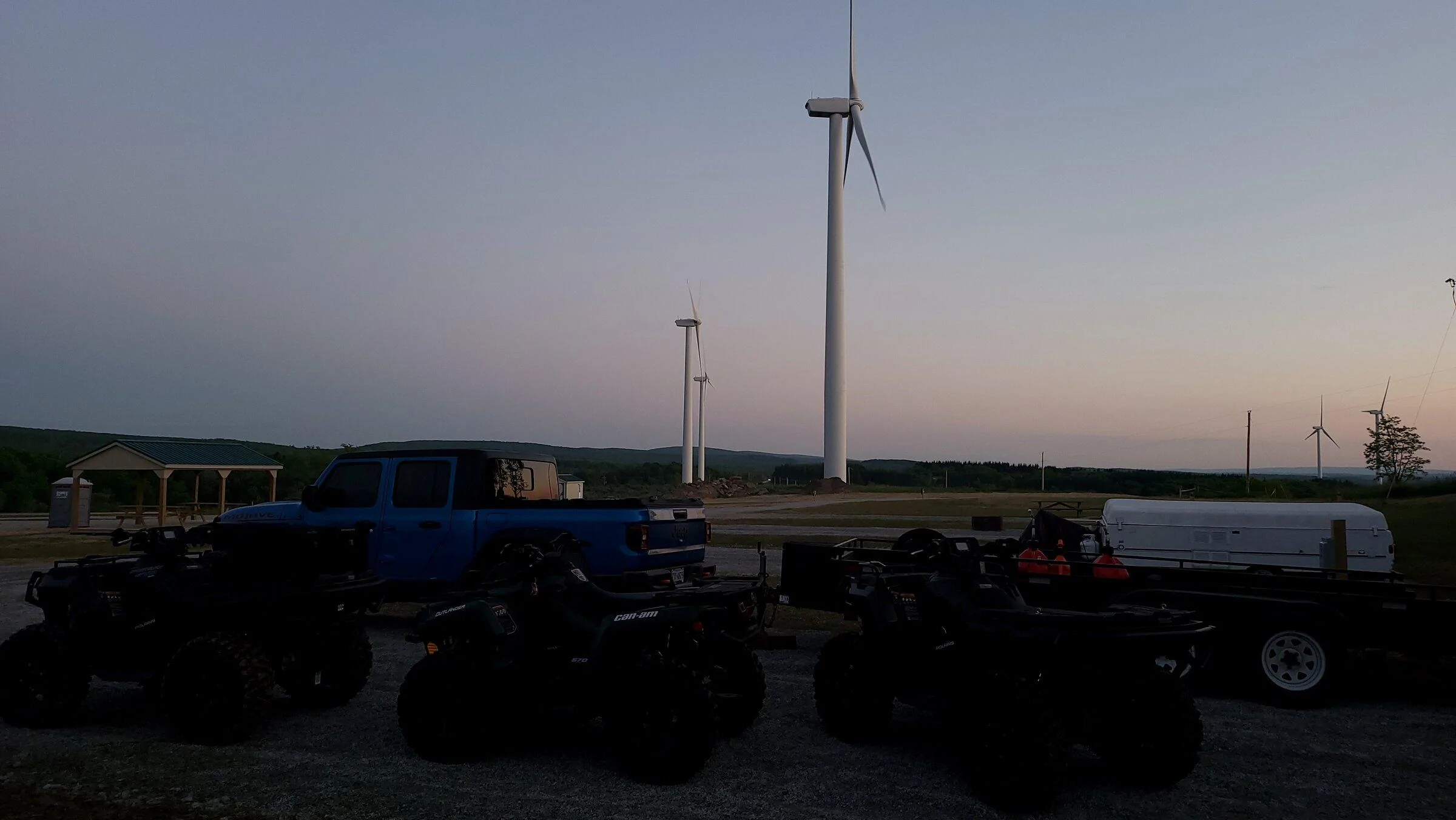 Jeep Gladiator First camping trip towing our ATV's with the Mojave through PA/WV Mountains 20220603_205321