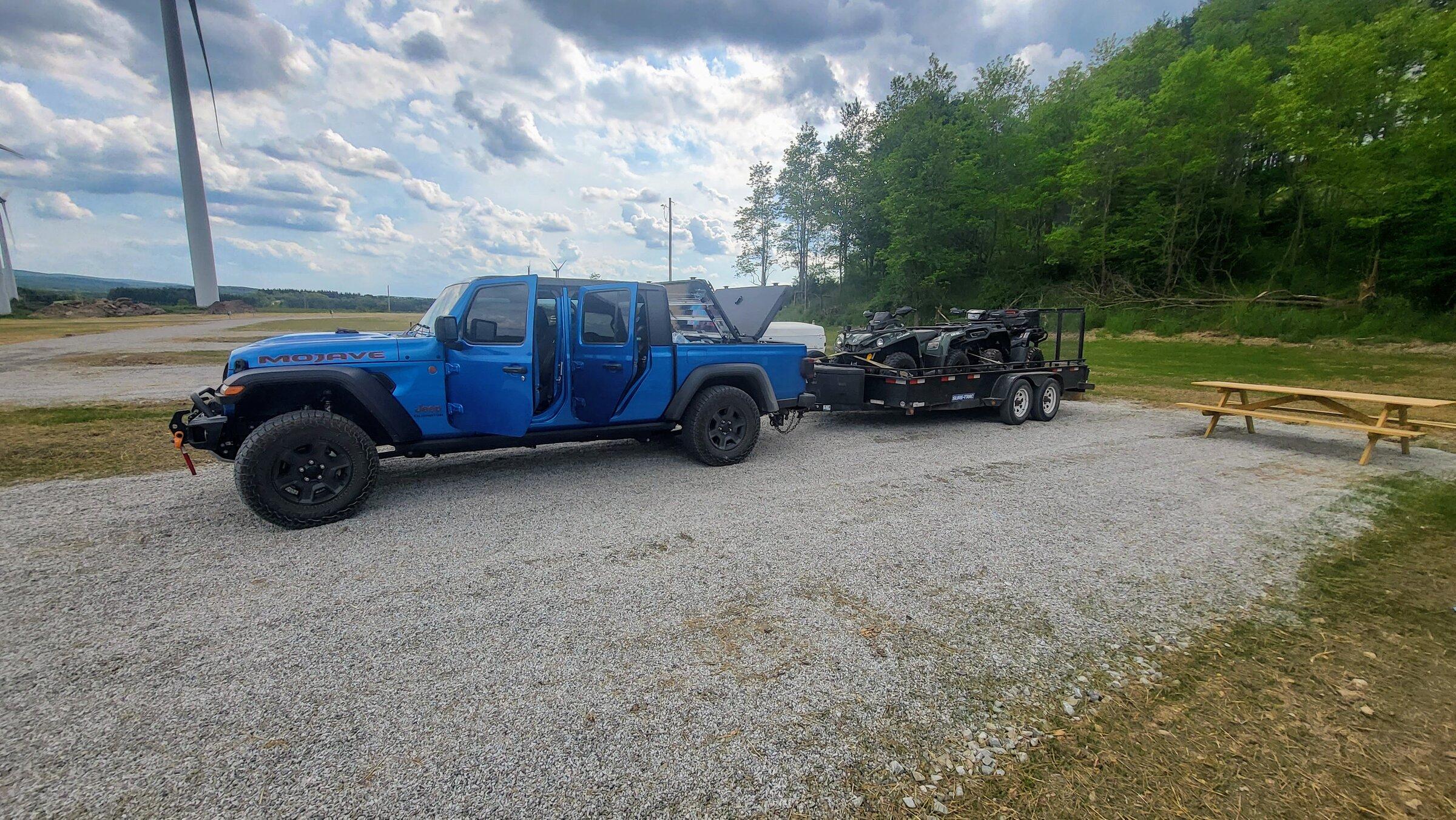 Jeep Gladiator First camping trip towing our ATV's with the Mojave through PA/WV Mountains 20220603_171044 (1)