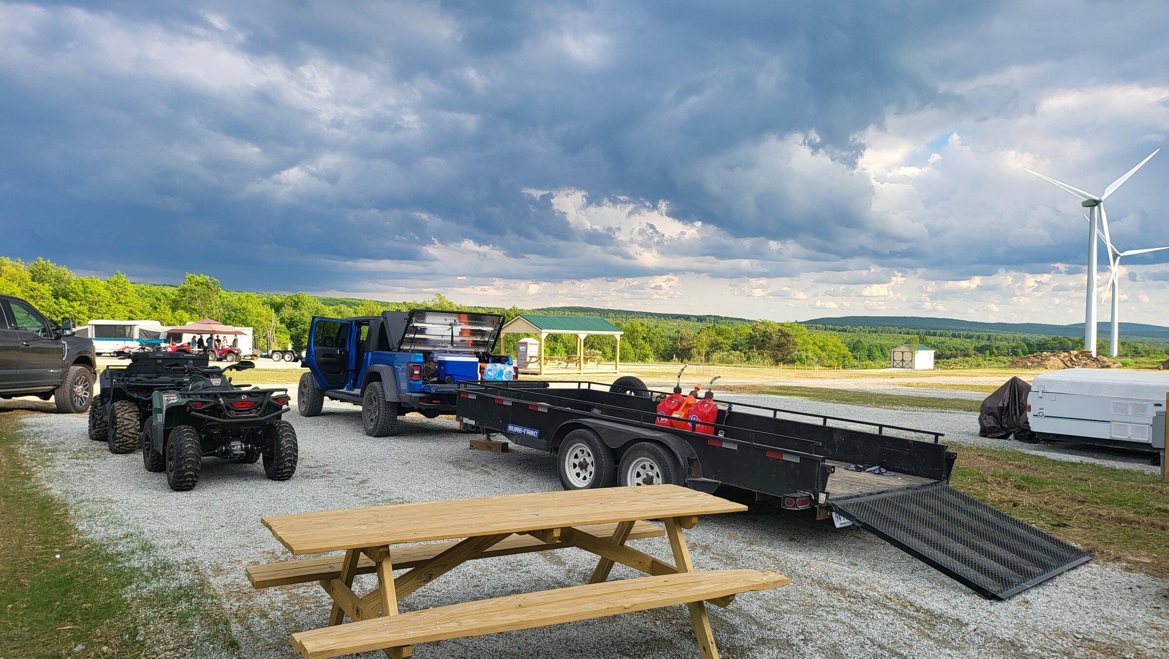 Jeep Gladiator First camping trip towing our ATV's with the Mojave through PA/WV Mountains 20220603_183731 (1)