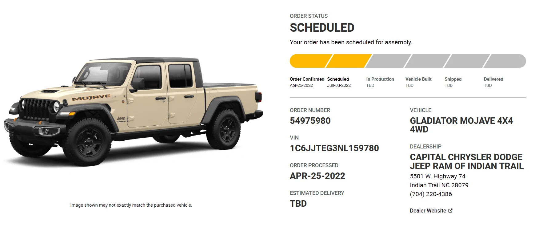 Jeep Gladiator Gobi Gladiators Waiting Room Jeep - build scheduled