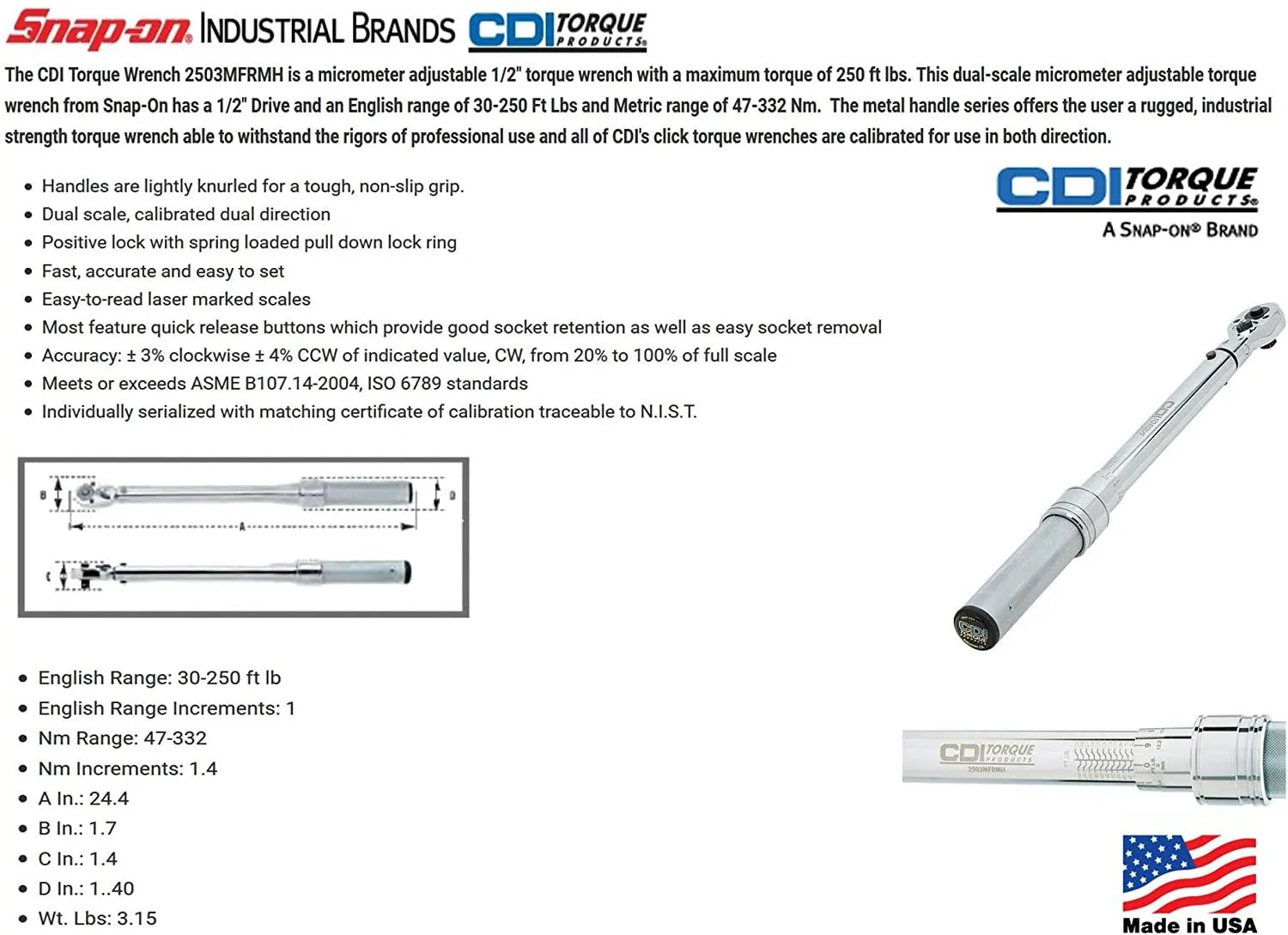 Jeep Gladiator HD Husky 50-250 1/2 Drive Torque Wrench - $50 71UI2yglHGL._AC_SL1500_