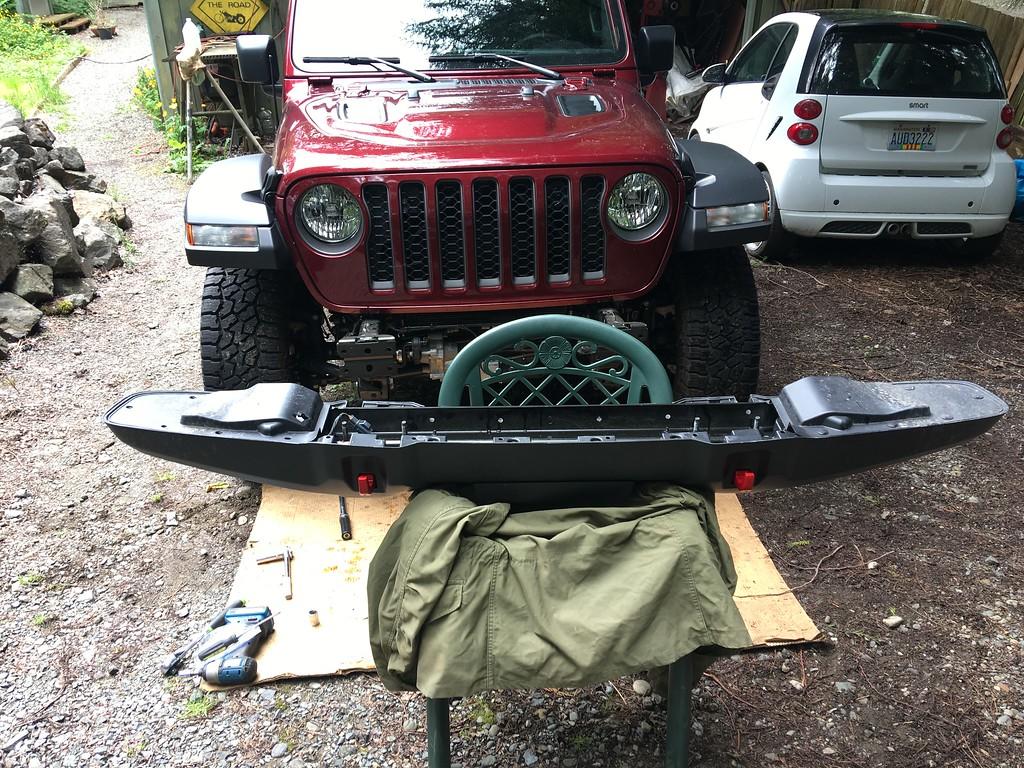 Jeep Gladiator Step by step, with photos, how to install a Warn winch on a Jeep Gladiator, using STOCK plastic bumper. IMG_5202-XL