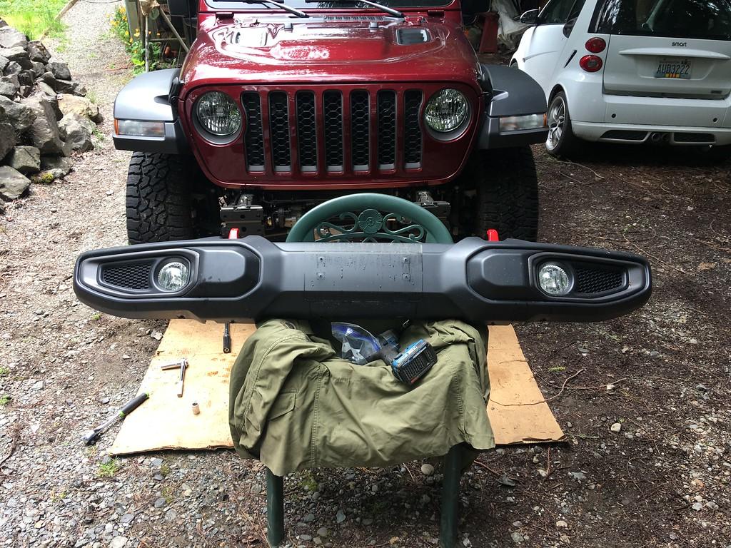Jeep Gladiator Step by step, with photos, how to install a Warn winch on a Jeep Gladiator, using STOCK plastic bumper. IMG_5206-XL