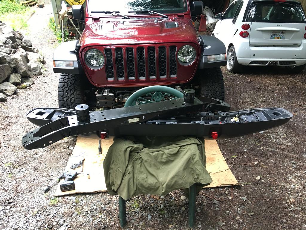 Jeep Gladiator Step by step, with photos, how to install a Warn winch on a Jeep Gladiator, using STOCK plastic bumper. IMG_5210-XL