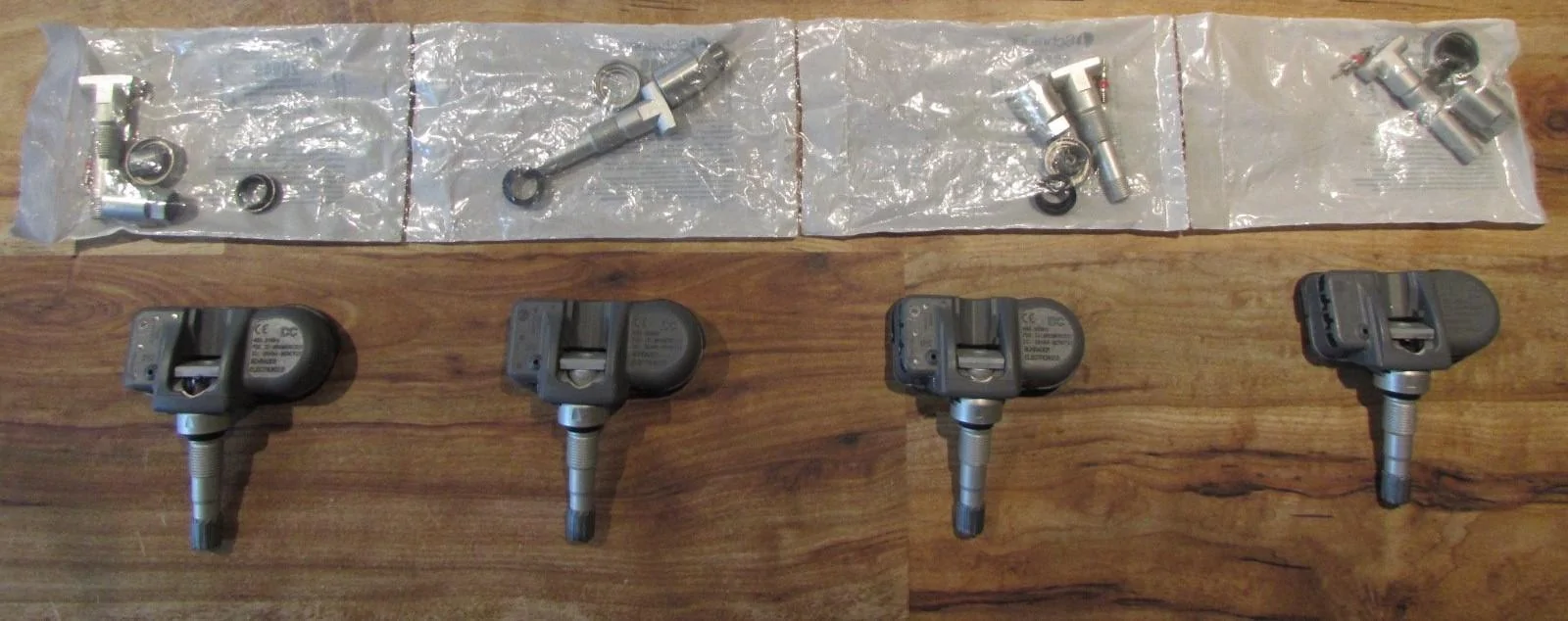 Jeep Gladiator $75.00 - 4 New TPMS Sensors and 4 New TPMS service kits for Dodge Challenger Scat Pack, HellCat, SXT, RT TPMS sensors and kits