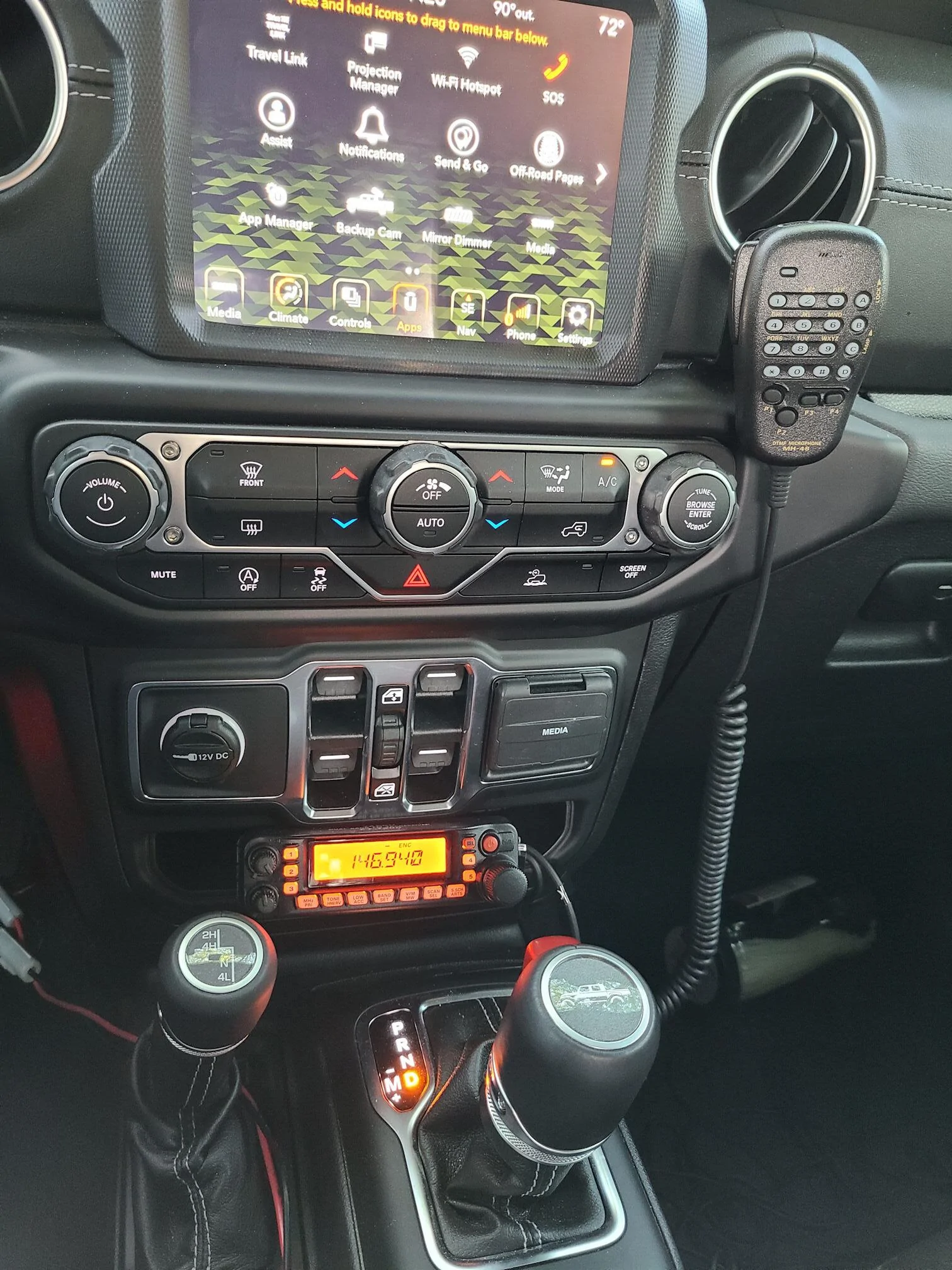 Jeep Gladiator Ham radio install 20220606_192820