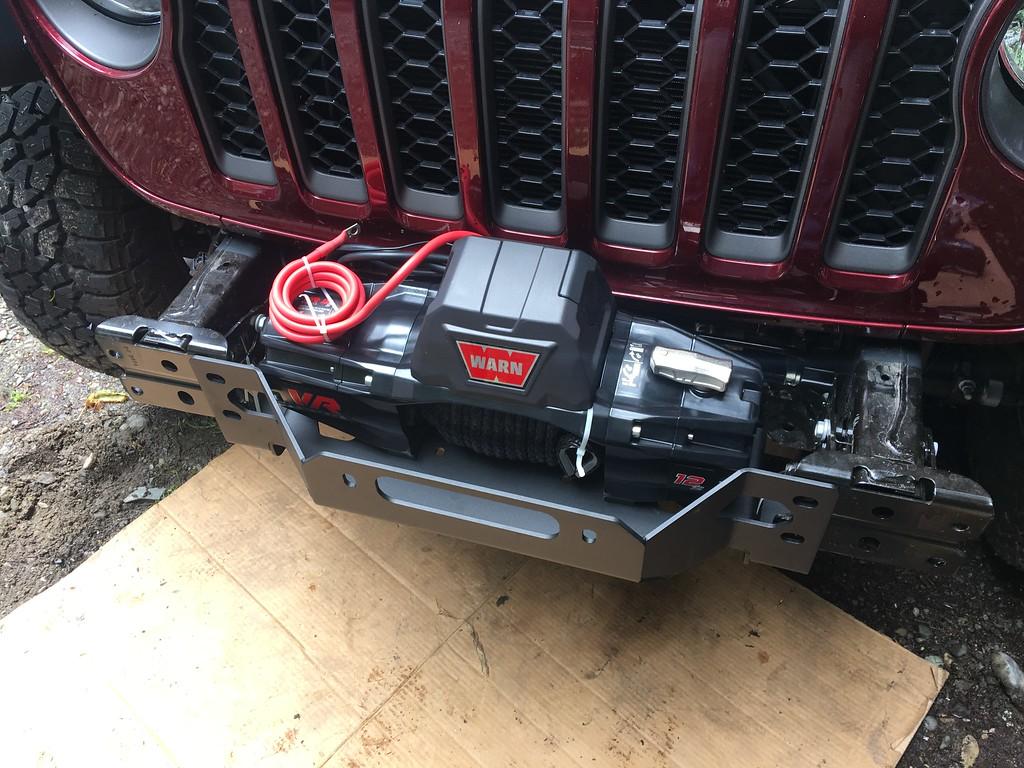 Jeep Gladiator Step by step, with photos, how to install a Warn winch on a Jeep Gladiator, using STOCK plastic bumper. IMG_5231-XL