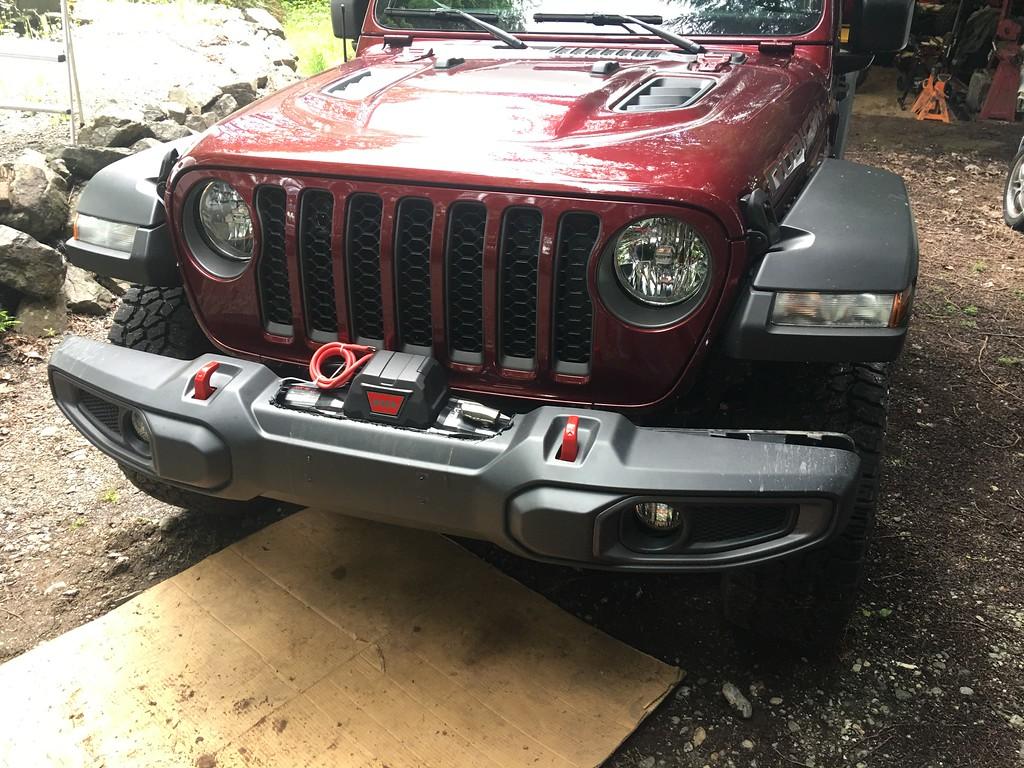 Jeep Gladiator Step by step, with photos, how to install a Warn winch on a Jeep Gladiator, using STOCK plastic bumper. IMG_5258-XL