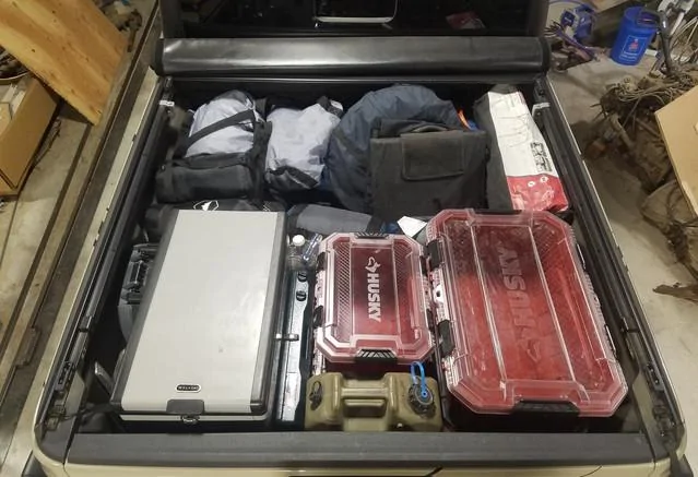 Jeep Gladiator Camping for four?  Storage setups? JT-Bed-Packed