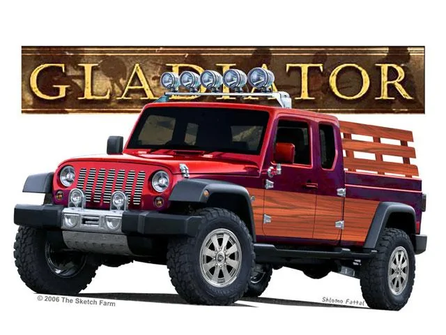 Jeep Gladiator How do Gladiators handle on the highway? 040907tr_02_z+shlomo_fattal+custom_jeep_pickup_truck_rendering