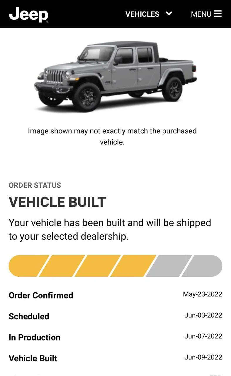 Jeep Gladiator Guide: Gladiator Order, Build, Tracking and Delivery Process msg112047327-427790