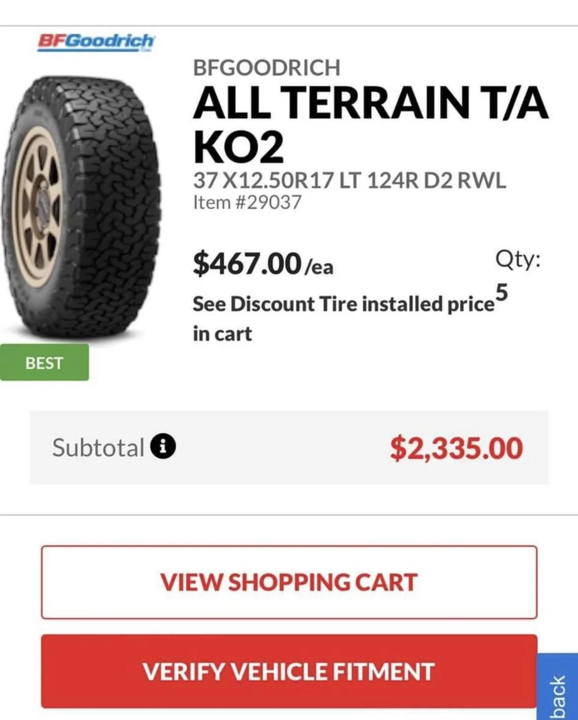Jeep Gladiator 5 like new BF KO2 37x12.50 R17 DE0AF1F1-4D2D-42EA-A370-CE4AF9E915A7