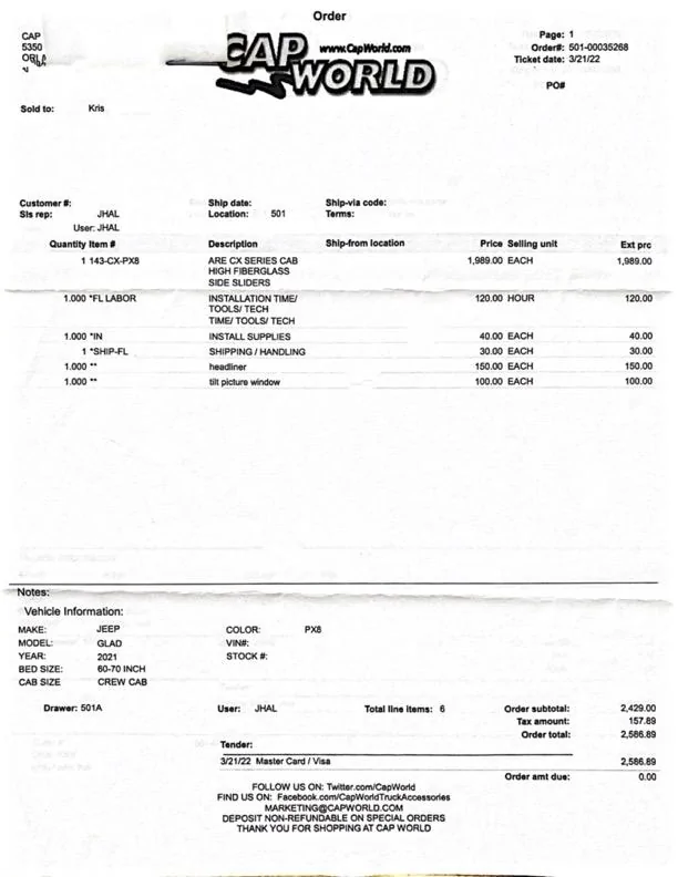 Jeep Gladiator ARE CX Topper Updated price and pics topper jpeg