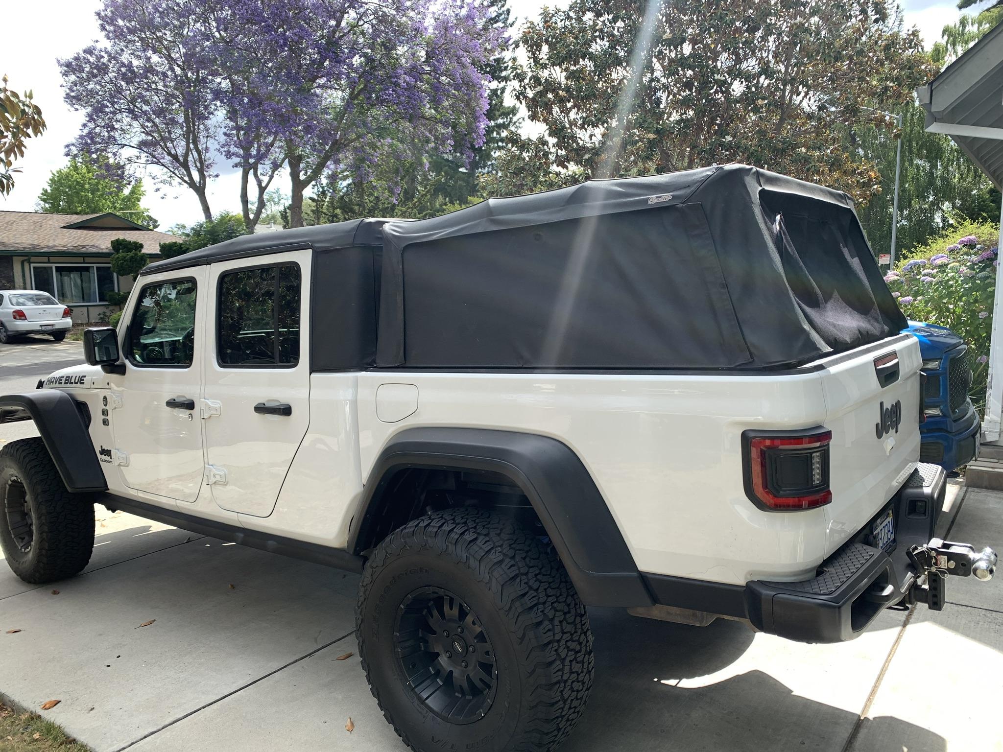 Jeep Gladiator Bestop teaser concept: folding soft cover / shell / topper for Gladiator bed F0E06113-7222-47E9-A53C-CD8464CD9472