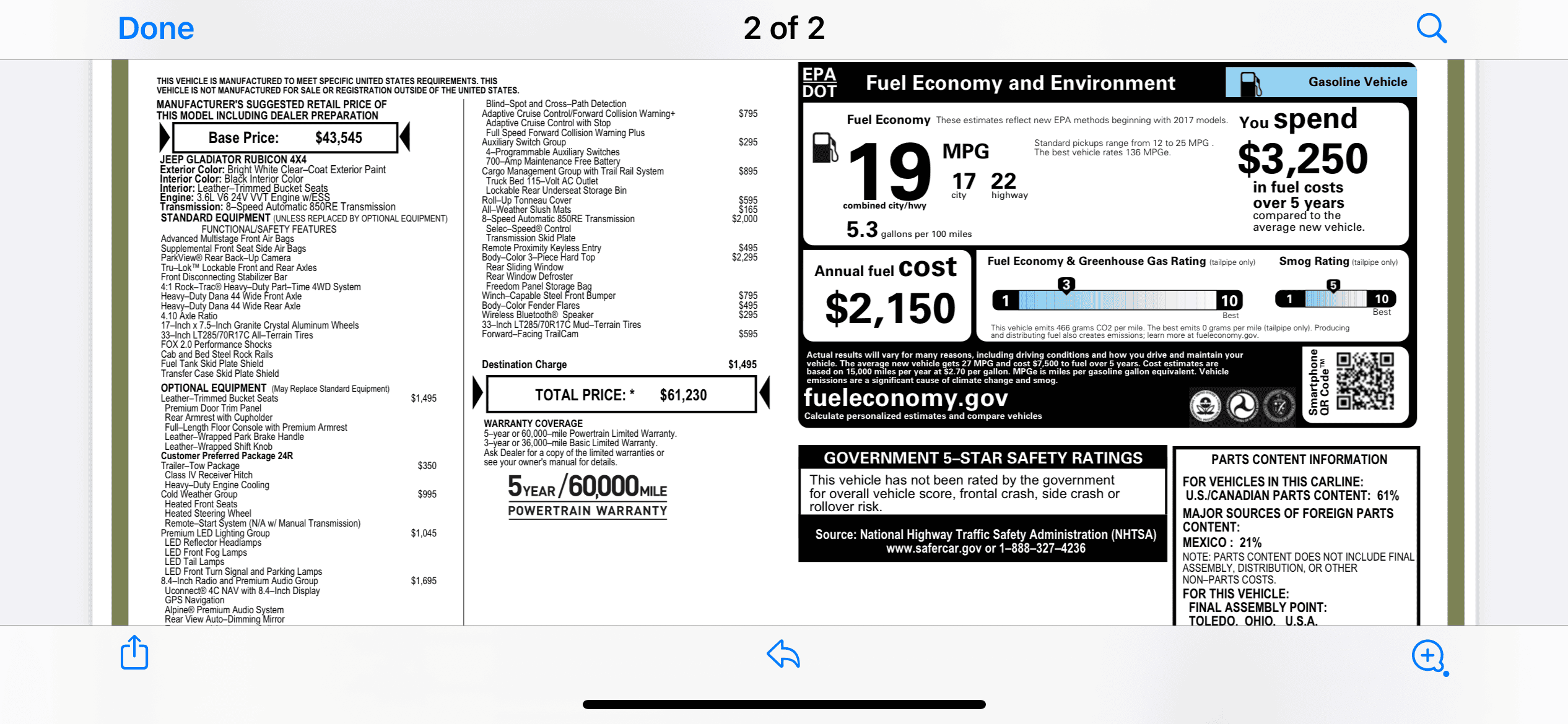 Jeep Gladiator 2020 JTR for sale 12DFC2B3-F0AE-48A2-8CF8-A4957EDE75B1