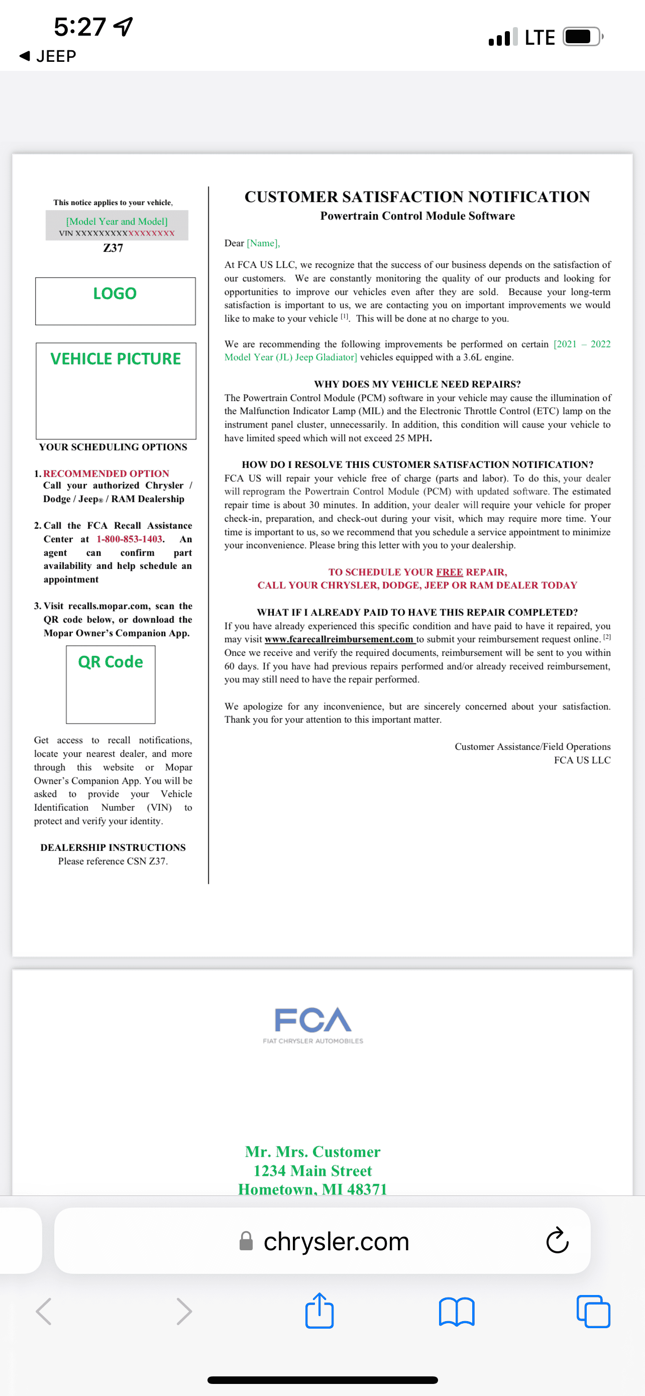 Jeep Gladiator Throttle body recall for 21-22 gladiators C8AD5D10-F955-466F-A298-320B0BB7F29C
