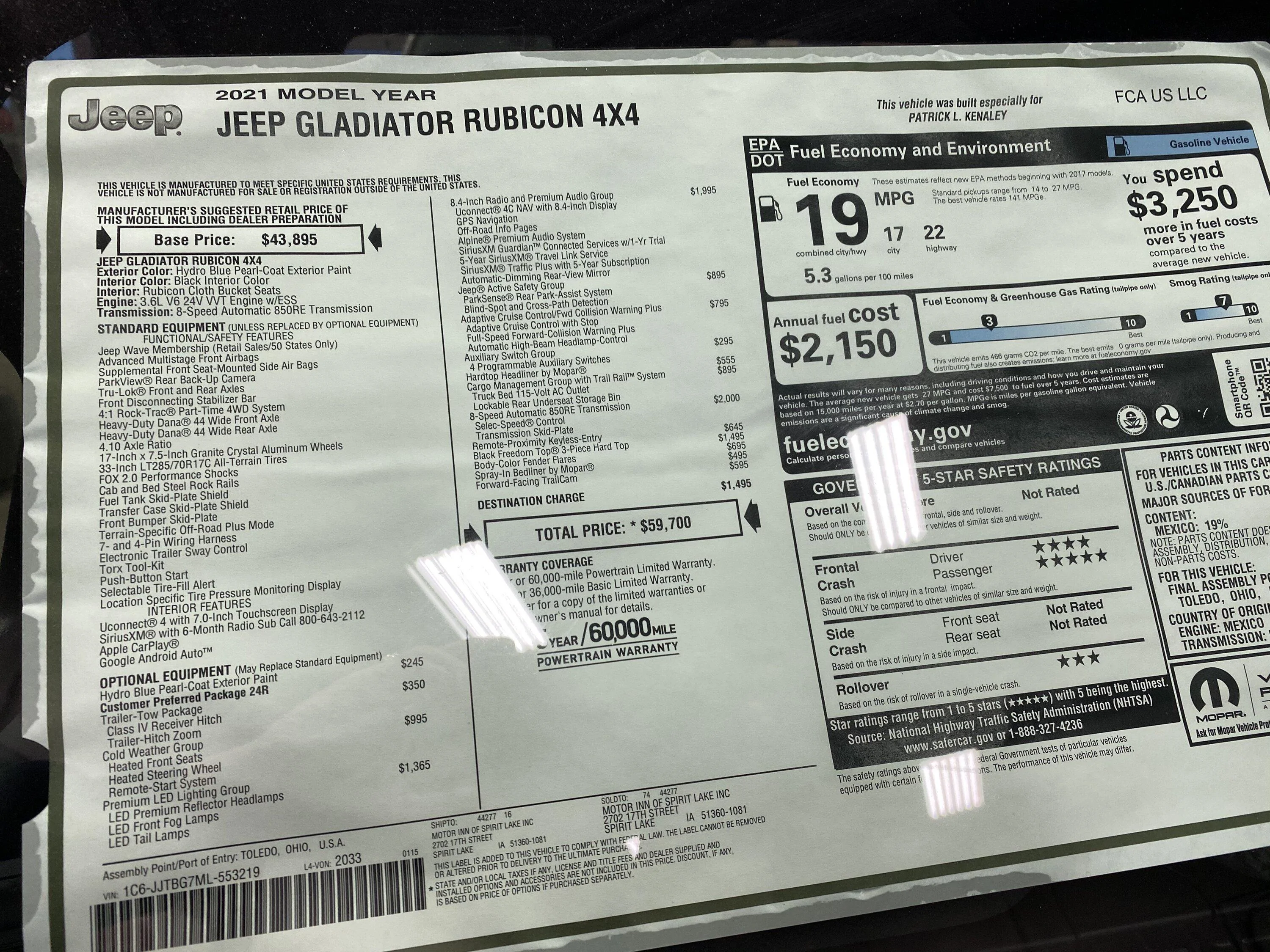 Jeep Gladiator 2021 Gladiator Rubicon for sale. 728FB537-FEF6-4DD2-B027-A646AFD2A68A