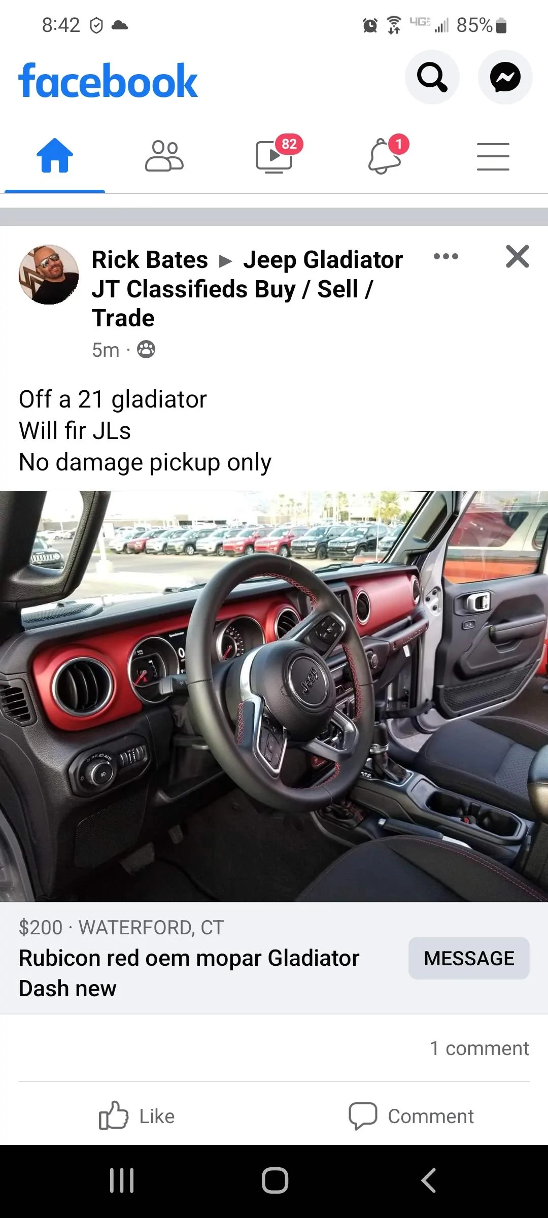 Jeep Gladiator Rubicon red dash no more? Screenshot_20220630-204244_Facebook