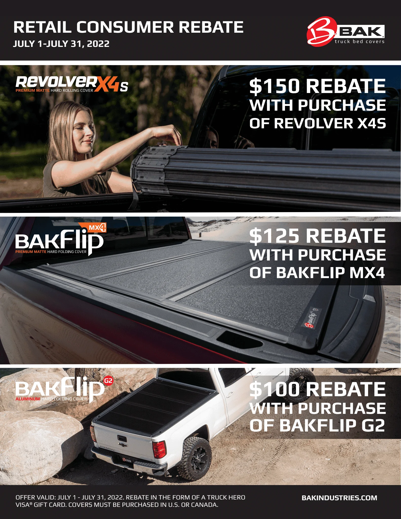 Jeep Gladiator BakFlip Sale Starts Today! Up to $150 rebate on 3 different bed covers 1111111