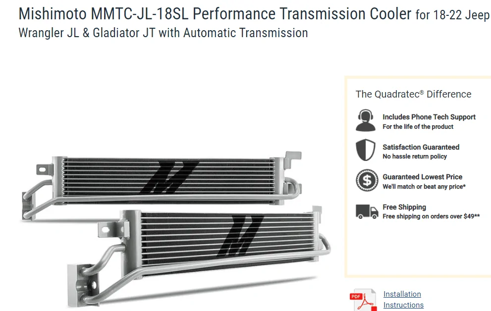 Jeep Gladiator FCA Canada voids transmission warranty for using AMSOIL. 1656991927056