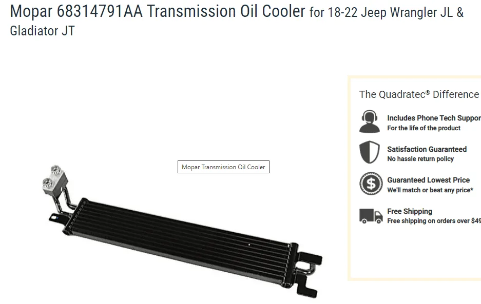 Jeep Gladiator FCA Canada voids transmission warranty for using AMSOIL. 1656992076326
