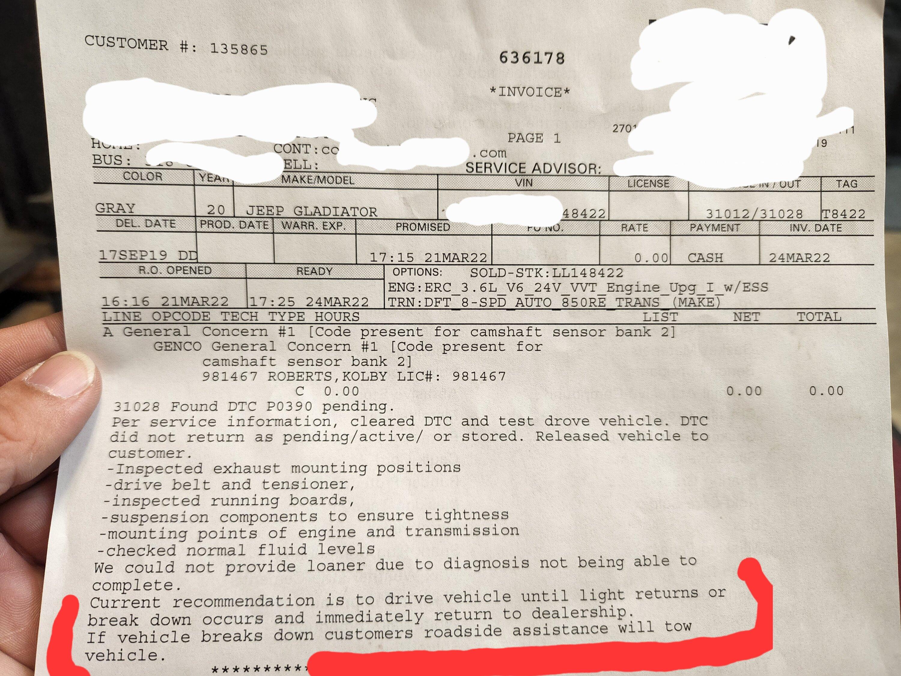 Jeep Gladiator Lose full power, when driving down the road after motor was replaced!!! 20220705_105343
