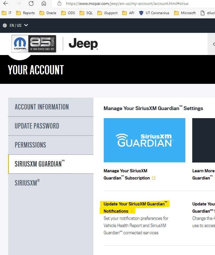 Jeep Gladiator Turn off SiriusXM Guardian Notification in vehicle 1657053941781