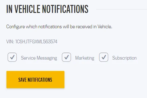Jeep Gladiator Turn off SiriusXM Guardian Notification in vehicle 1657053956595