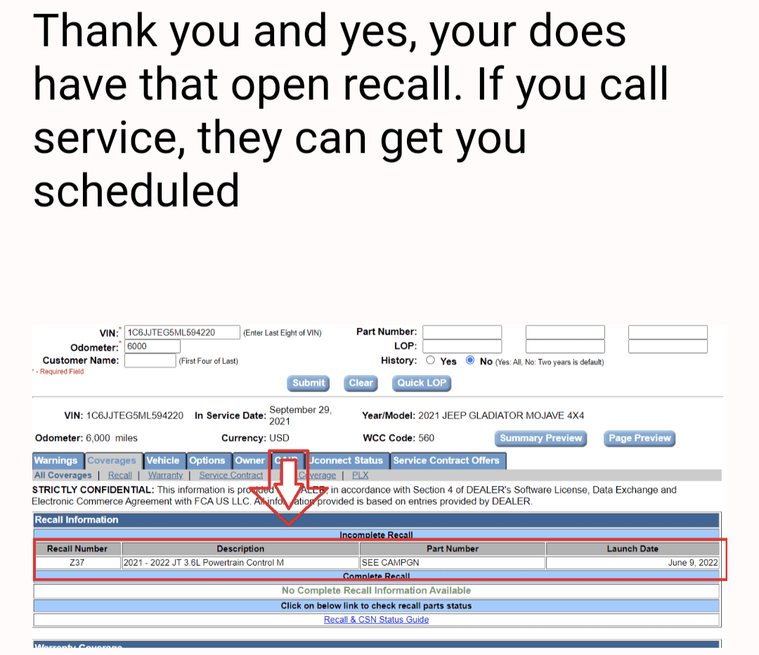 Jeep Gladiator Throttle body recall for 21-22 gladiators Screenshot_20220706-115305