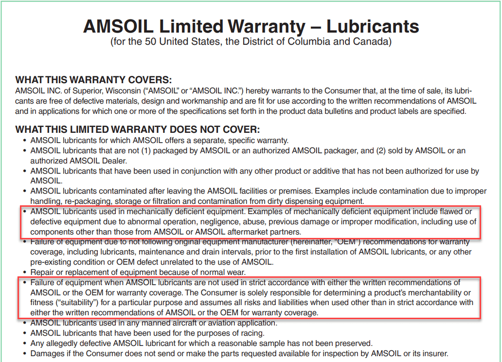 Jeep Gladiator FCA Canada voids transmission warranty for using AMSOIL. 1657221290767