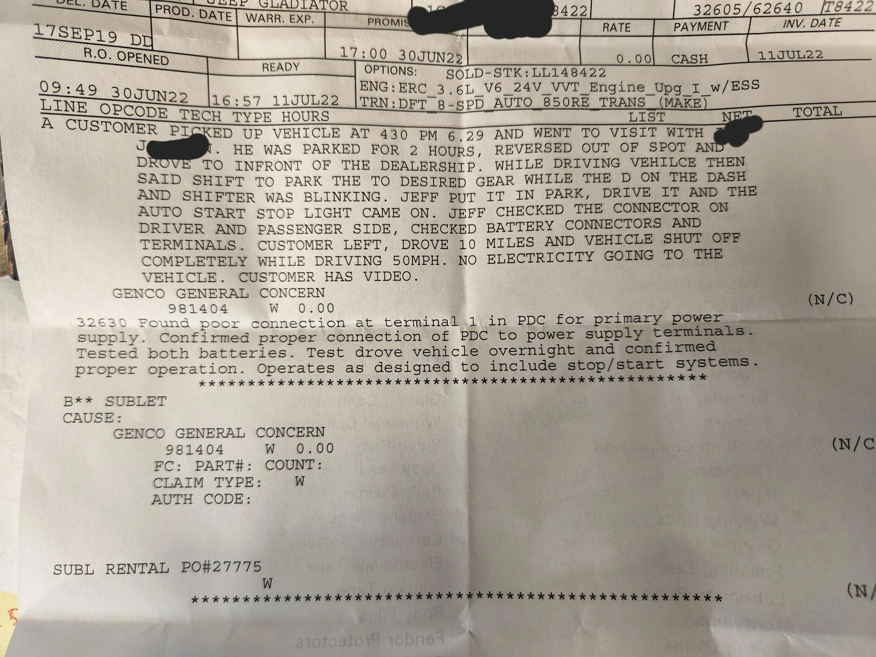 Jeep Gladiator Lose full power, when driving down the road after motor was replaced!!! xxazm6G