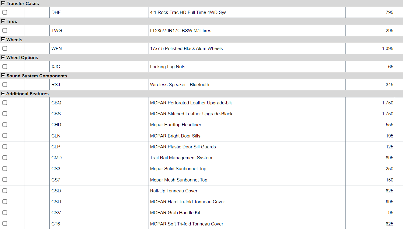 Jeep Gladiator 2023 JT Order Books Open July 15, 2022 Jeep Gladiator Build 4.PNG